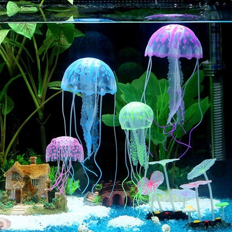 Glowing Artificial Jellyfish O - Aquarium Fish Discus review and price
