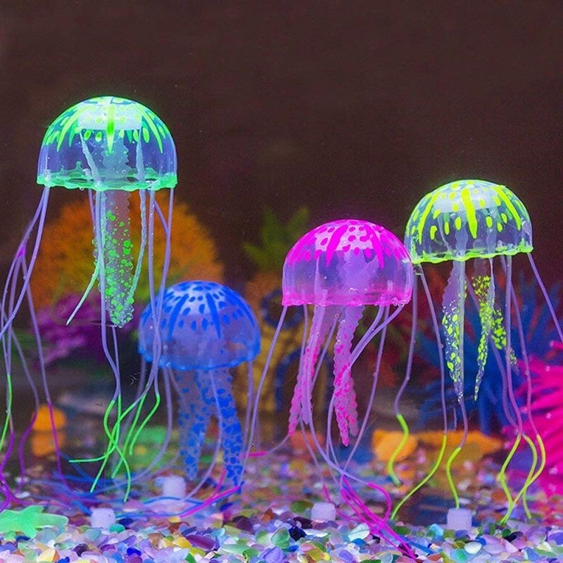 Glowing Artificial Jellyfish O - Aquarium Fish Discus review and price