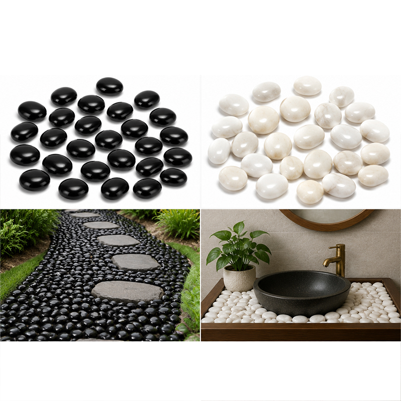 White&Black Polished River Roc - Aquarium Decoration Rock review and price